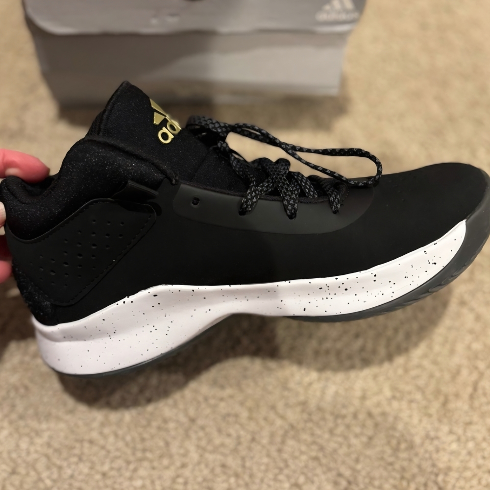 Adidas Kid's Black and Gold Athletic Shoes - Picture 3 of 7